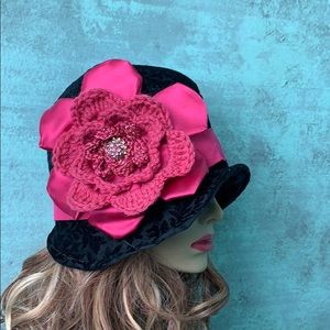 Custom black and pink cloche